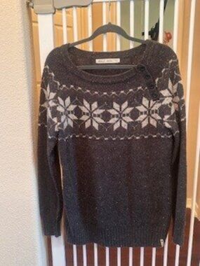 Woolrich Brown Fair Isle Snowflake Sweater Size M